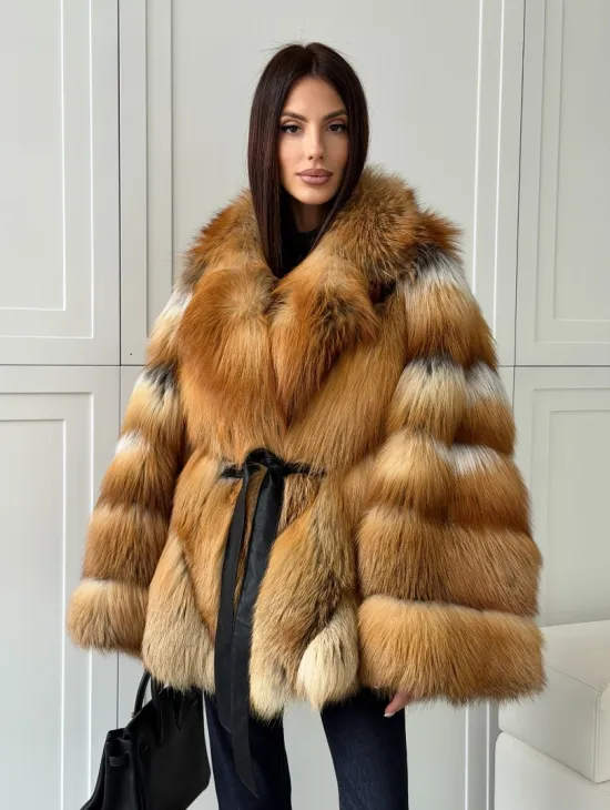 Шуба из лисы огневки - оверсайз - фото 10