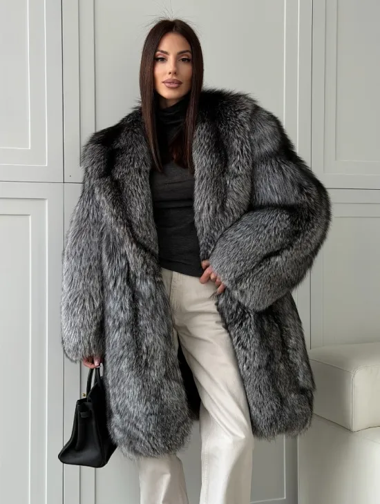 Шикарная шуба из чернобурки - фото 9