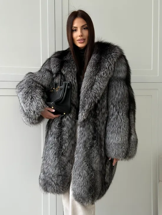 Шикарная шуба из чернобурки - фото 7