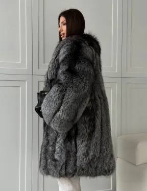 Шикарная шуба из чернобурки - фото 10