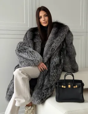 Шикарная шуба из чернобурки - фото 11