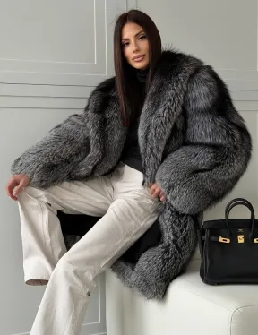 Шикарная шуба из чернобурки - фото 6