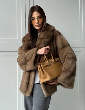 Куртка из меха норки - воротник куница - фото 20