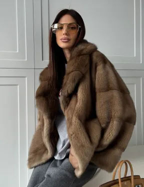 Куртка из меха норки - воротник куница - фото 19