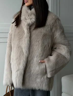 Бежевая дубленка из тосканы - фото 2