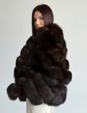 Шуба песцовая под соболь - фото 0
