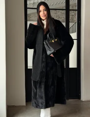 Шуба норка Blackglama V-образный ворот - фото 17