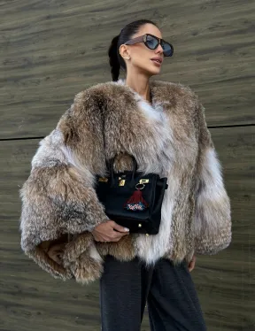 Шуба - летучка из меха рыси - фото 10