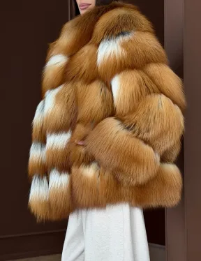 Короткая шуба из рыжей лисы - фото 4