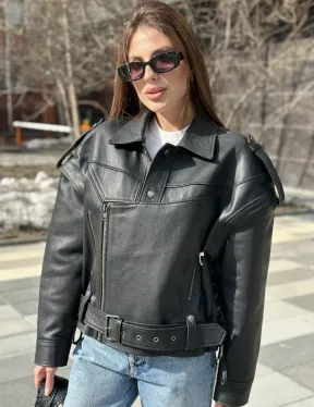 Косуха женская из натуральной кожи - фото 0