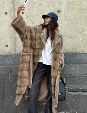 Шуба норковая - цвет пастель - фото 12