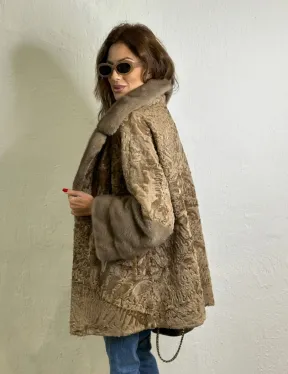 Каракуль кимоно паркет английский воротник - фото 4