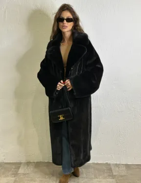 Норка BLACKGLAMA роспуск, английский воротник, кимоно - фото 4