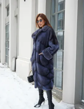 Крестовка кимоно шуба из меха скандинавской норки - фото 0