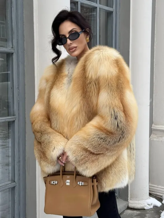 Шуба Premium из меха альпийской лисы - GOLDEN FOX - фото 7