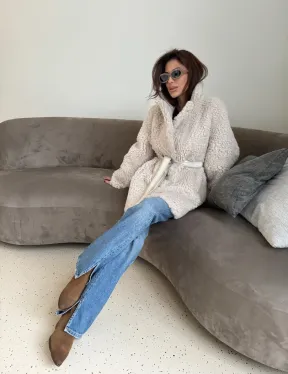 Двусторонняя дублёнка - шуба, мех тиградо английский воротник - фото 14