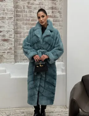 Норковая шуба в цвете TIFFANY - фото 14